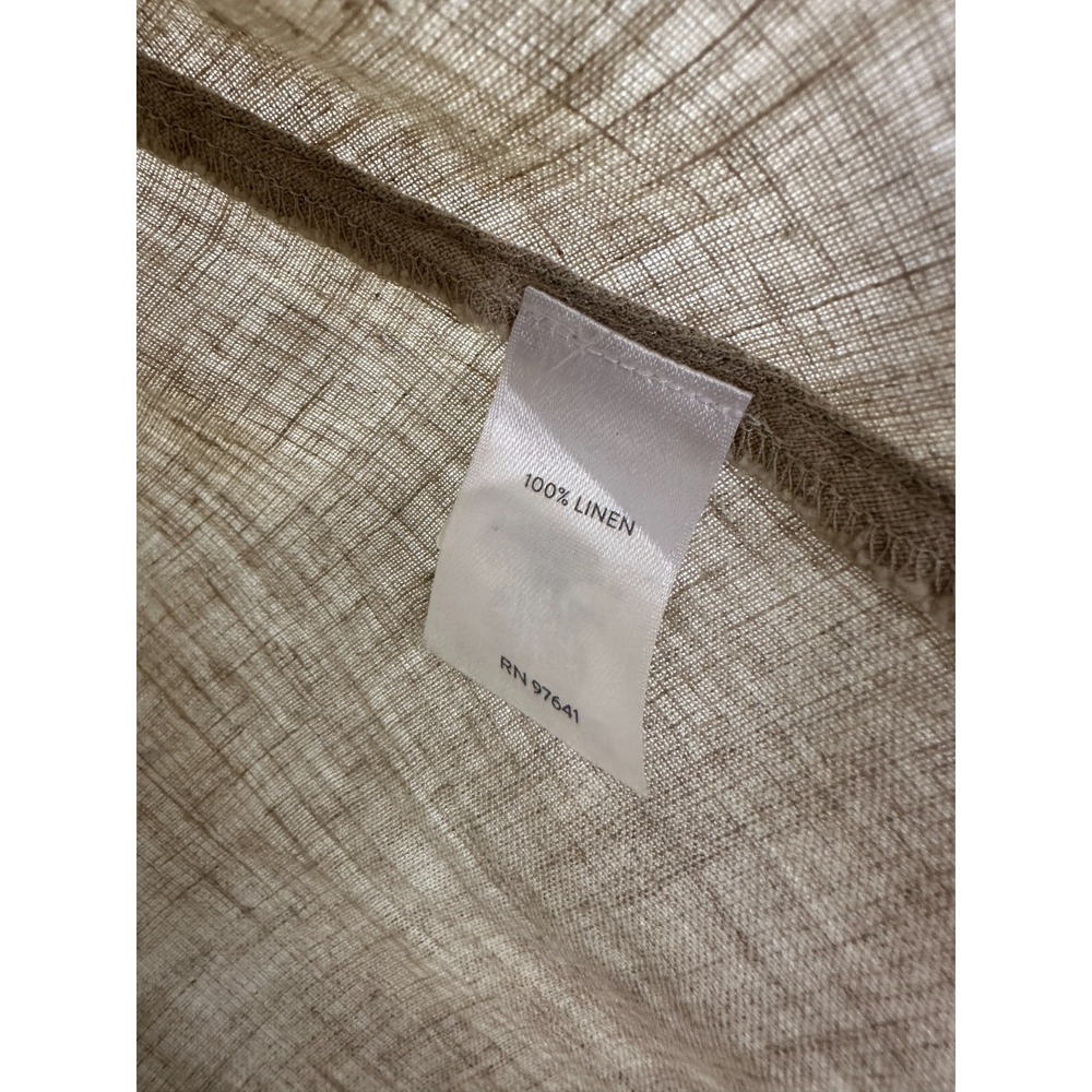 J Jill Love Linen Asymmetrical Tunic Top LS Beige Medium Lagonlook Coastal Vaca - Picture 8 of 12